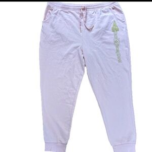 Walt Disney World Disney Parks Light Pink Joggers Sweatpants Womens 1X Gold Logo